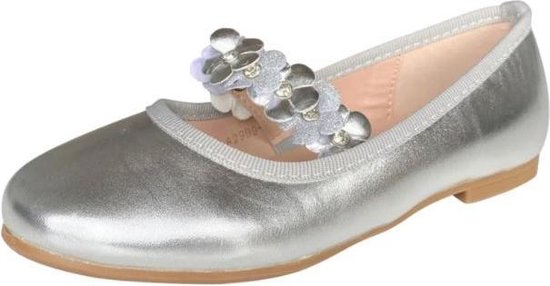 Prinsessen schoenen Ballerina Flores zilver met hakje maat - binnenmaat 17,5 -... | bol.com
