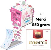 Boemby - Moederdag Cadeautje - Exploderende Confettikubus - Moederdag kaart - Merci chocolade cadeau - Liefste Mama - Moederdag geschenkset - Brievenbus Cadeau - Moederdag cadeau voor mama - Origineel en Uniek