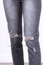 Broek Dulani hoge taille mom fit grijs used look