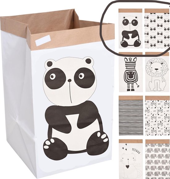 Cactula 2 papieren opbergzakken met print van Panda en Olifanten 2  verschillende maten | bol.com