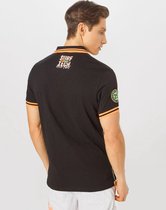 Poloshirt van flame garen met neon details, zwart