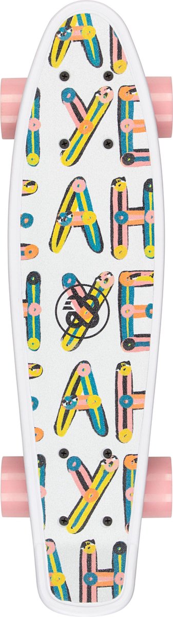 Nijdam FlipGrip Skateboard - High Season - Wit/Roze — afbeelding 3