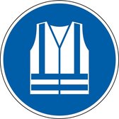 Waarschuwingshesje verplicht sticker - ISO 7010 - M015 150 mm