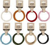 Jute koord, dikte 2-4 mm, kleuren assorti, 8x3m