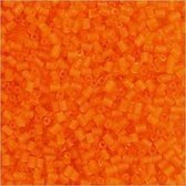 Rocailles, afm 15/0 , d: 1,7 mm, transparant oranje, 2-cut, 500gr, gatgrootte 0,5 mm