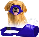 Honden muilkorf blauw - maat M - 16 cm Snuit omvang | 8,5 cm snuit lengte - ideaal voor middel grote honden - tegen bijten, happen, slopen en poep eten - machine wasbaar - ademend en comforta