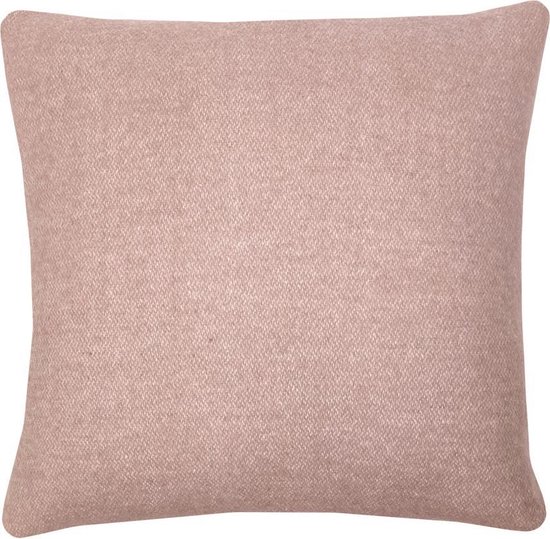Misty pink double faced recycled wool square cushion