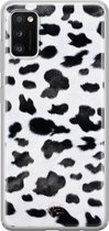 Samsung Galaxy A41 siliconen hoesje - Koeienprint - Soft Case Telefoonhoesje - Zwart - Print