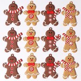 Winkrs - 12x Koekemannetje - Gingerbread Bear - Kerstboom Decoratie - 7 x 5 CM