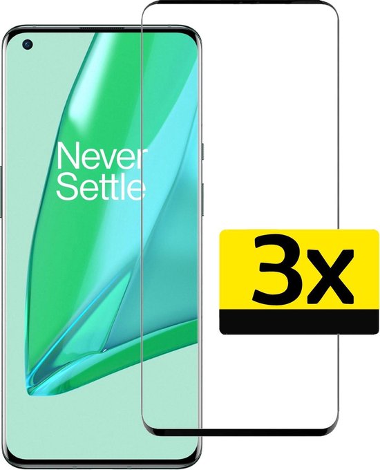 Screenprotector Geschikt voor OnePlus 9 Pro Screenprotector Glas Full Cover - Screenprotector Geschikt voor OnePlus 9 Pro Screenprotector Full Cover - 3 Stuks