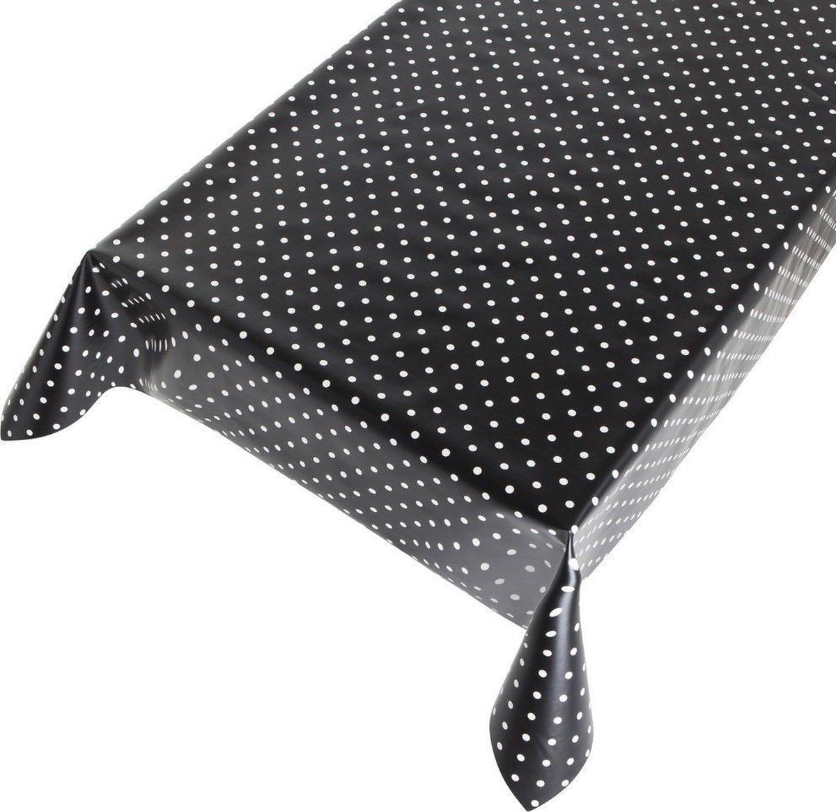 Afwasbaar tafelzeil Dots Zwart - 140x240cm