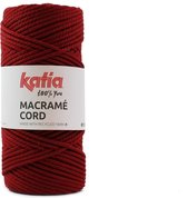 100 meter Katia Macrame Intens Rood - macrame koord - gerecycleerd getwijnd touw - voor macramé plantenhanger - macrame plantenhanger