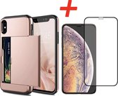 Apple iPhone X / XS Backcover | Roze | Pasjeshouder