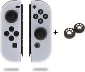 Siliconen Joy-Con Controller Hoesjes + Gaming Thumbsticks (1 Set = 2 Thumbgrips) | Beschermhoes Skin | Geschikt voor Nintendo Switch & Lite | Softcover Case | Thumb grips | Grip |