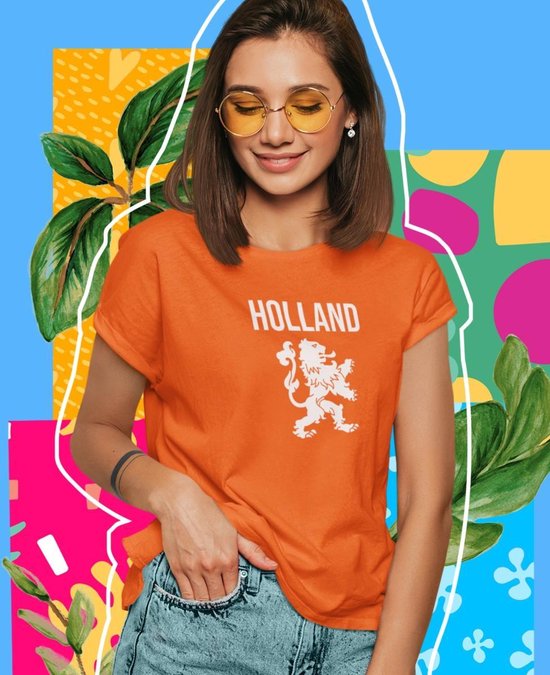 T-shirt Coupe du Monde et Fête du Roi des Championnats d'Europe Holland (FEMME - TAILLE XL) | Vêtements Oranje | Vêtements de fête