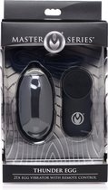 Thunder Egg 21X Silicone Vibrator with Remote Control - Black - Eggs
