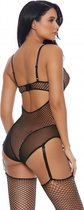 Caught In The Feels Teddy with Garter Straps - Black - L - Lingerie For Her - Body & Teddy