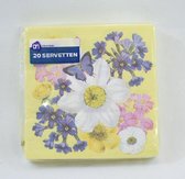 Servetten - 10 pakken van 20 stuks, 12 x 12 cm, 3-laags tissue - thema bloemen/lente