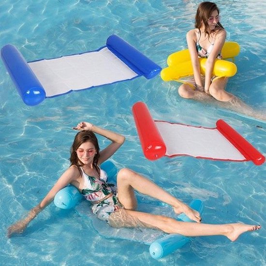 Waterhangmat 128 x 80 cm - Groen - Luchtmatras zwembad - Lekker lounge
