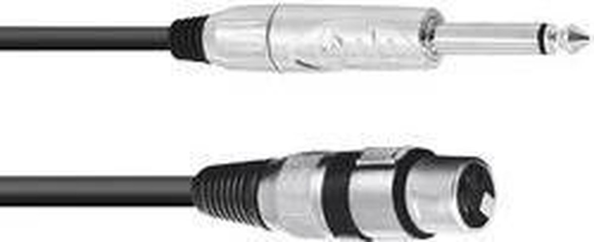 Omnitronic 30225170 XLR Adapterkabel [1x XLR-bus 3-polig - 1x Jackplug male 6,3 mm (mono)] 5.00 m Zwart