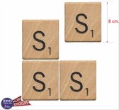 S scrabble letters set van 4 letter stickers