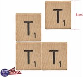 T scrabble letters set van 4 letter stickers