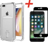 YPCd® Apple iPhone 7 Plus - 8 Plus Pasjeshouder - Shock Case Transparant