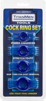 Cockring Set - Blue - Cock Rings