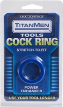Cock Ring - Stretch To Fit - Blue - Cock Rings