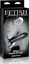 Fetish Fantasy Limited Edition Ribbed Double Trouble - Black - Strap On Dildos - Double Dildos