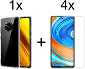 Xiaomi Poco X3/X3 Pro hoesje shock proof case transparant hoesjes cover hoes - 4x Xiaomi Poco X3 screenprotector