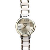 Horloge Kimio -wit-zilverkleur-20 cm-Charme Bijoux