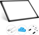Lightpad A4 Draadloos Diamond Painting - 5 standen - Tekenbord met Licht - Lichtbak Leren Tekenen - USB C Oplaadbaar