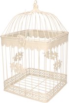 Home decoratie vogelkooi wit 23 x 23 x 41 cm - Vogelkooien/kooitjes - Antiek look