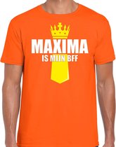 Koningsdag t-shirt Maxima is mijn BFF met kroontje oranje - heren - Kingsday outfit / kleding / shirt S