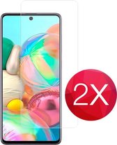 2X Screen protector - Tempered glass screenprotector voor Samsung Galaxy A71  -  Glasplaatje voor telefoon - Screen cover - 2 PACK