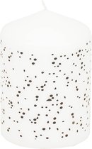 Housevitamin - Diner / Stompkaarsen - 10 cm - Wit met zwarte stippen