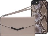 iPhone SE (2020)/8/7/6s/6 Clutch Case hoesje - Mobilize - Slangenprint Beige - Kunstleer