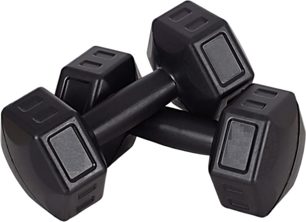 Pochon Fit - Dumbells - 2 x 3 Kg Set - Zwart - Gewichten - Kunststof