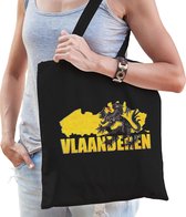 Silhouet van Vlaanderen tasje voor dames - zwart - Vlaamse tas / boodschappen tasje