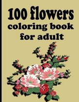 100 flowers coloring book for adult
