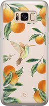 Hoesje geschikt voor Samsung Galaxy S8 - Tropical fruit - Soft Case - TPU - Natuur - Oranje - ELLECHIQ