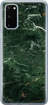 Samsung Galaxy S20 siliconen hoesje - Marble jade green - Soft Case Telefoonhoesje - Groen - Marmer