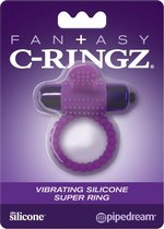 Vibrating Silicone Super Ring - Purple - Cock Rings
