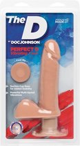 The D - Perfect D with Balls Vibrating - 7 Inch - Vanilla - Realistic Dildos
