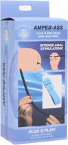 Amped Ass Cock & Ball Strap with Anal Stim - Black - Electric Stim Device