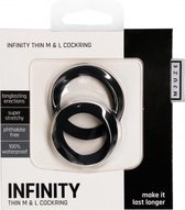 Infinity - Thin - M and L Cockring - Black - Cock Rings
