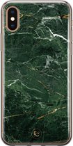 iPhone XS Max hoesje - Marble jade green - Soft Case Telefoonhoesje - Marmer - Groen