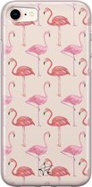 iPhone 8/7 hoesje - Flamingo - Soft Case Telefoonhoesje - Print - Roze
