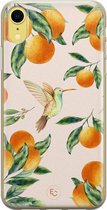 Hoesje geschikt voor iPhone XR - Tropical fruit - Soft Case - TPU - Natuur - Oranje - ELLECHIQ